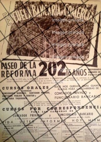CARTEL RETRO ESCUELA BANCARIA Y COMERCIAL 1944 -E15