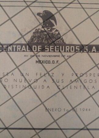 CARTEL RETRO CENTRAL DE SEGUROS S.A 1944 E6