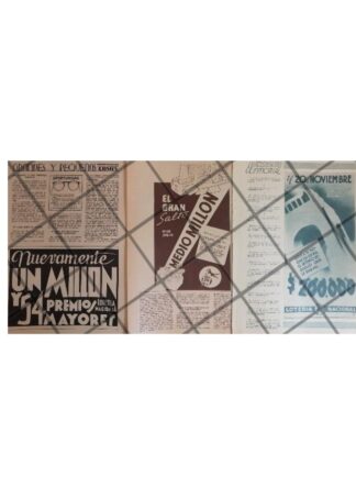 3 AFICHES RETRO. LOTERIA NACIONAL 1936 /195