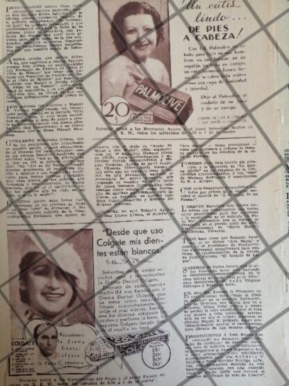3 CARTELES PUBLICITARIOS ANTIGUOS PALMOLIVE Y COLGATE 1934 - Image 3