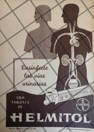 CARTEL ANTIGUO HELMITOL DE BAYER 1937 /106