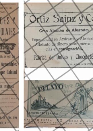 3 CARTELES PUBLICITARIOS ANTIGUOS CHOCOLATES 1912-1930