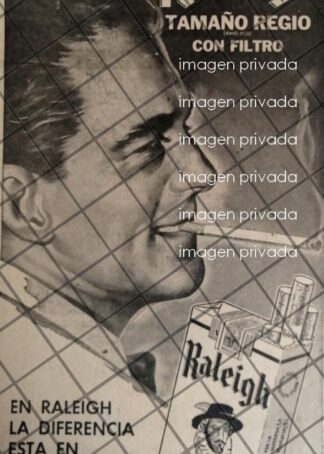 CARTEL PUBLICITARIO VINTAGE CIGARROS RALEIGH 1958