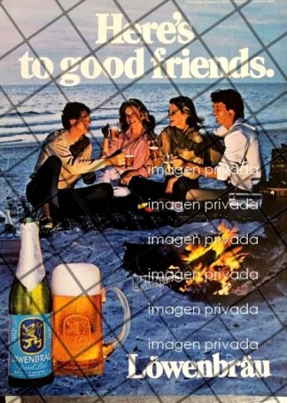 CARTEL PUBLICITARIO RETRO. CERVEZA LOWENBRAU 1982