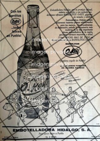 CARTEL PUBLICITARIO RETRO FREFRESCOS BARRILITO O-KEY 1962