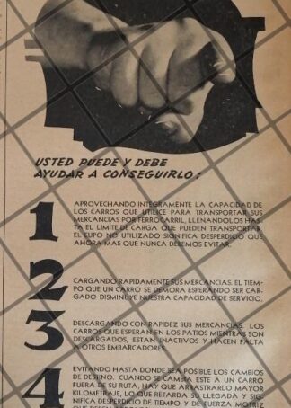 CARTEL ANTIGUO FERROCARRILES NACIONALES 1942 34