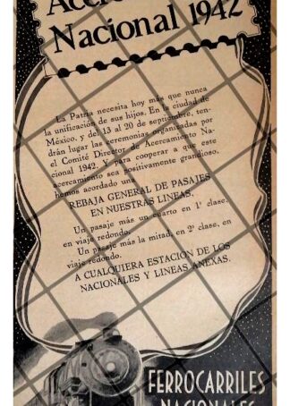 CARTEL ANTIGUO. FERROCARRILES NACIONALES 1942 31