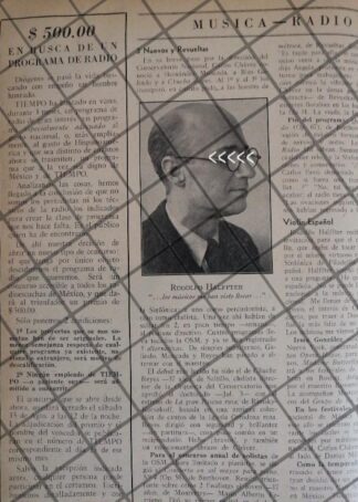 AFICHE RETRO RODOLFO HALFFTER EN SINFONICA NACIONAL 1942