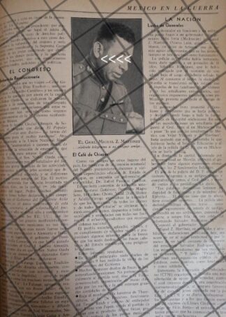 AFICHE RETRO GRAL. MIGUEL F. MARTINEZ Vs FELIX IRETA 1942
