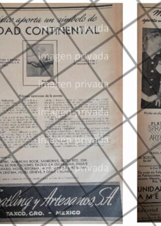 SPRATLING Y ARTESANOS S.A BOTON DE LA UNIDAD CONTINETAL 1942