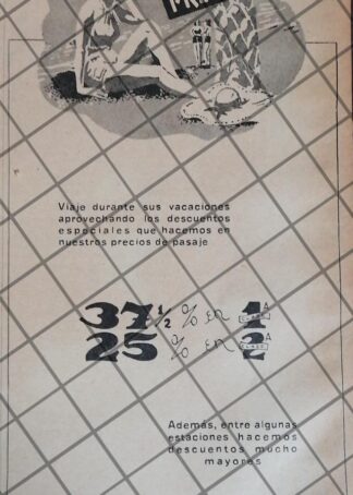 CARTEL ANTIGUO FERROCARRILES NACIONALES 1942 35