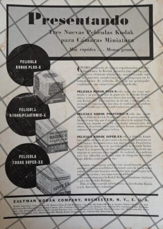 CARTEL PUBLICITARIO RETRO PELICULA KODAK GRANO FINO 1938