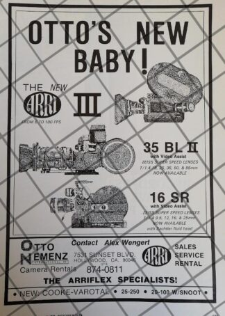 CARTEL PUBLICITARIO RETRO CAMARA DE CINE ARRIFLEX 1979