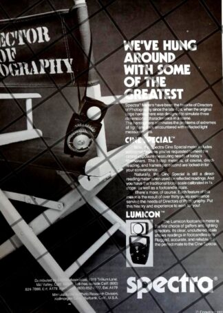 CARTEL PUBLICITARIO RETRO EXPOSIMETROS SPECTRA 1979