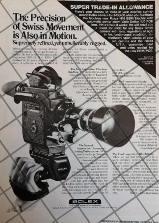 CARTEL PUBLICITARIO RETRO CAMARA DE CINE BOLEX 1979