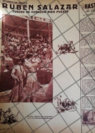 AFICHE ANTIGUO INICIOS DEL TORERO RUBEN SALAZAR 1953 3