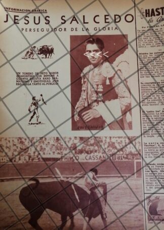 AFICHE ANTIGUO INICIOS DEL TORERO JESUS SALCEDO 1954