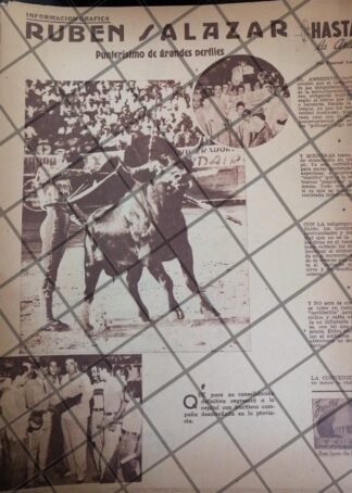 AFICHE ANTIGUO TORERO RUBEN ZALAZAR 1953