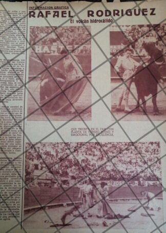 AFICHE ANTIGUO TORERO. RAFAEL RODRIGUEZ DOMINGUEZ. 1950s
