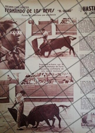 AFICHE ANTIGUO TORERO. FERNANDO DE LOS REYES "EL CAYAO" 1954
