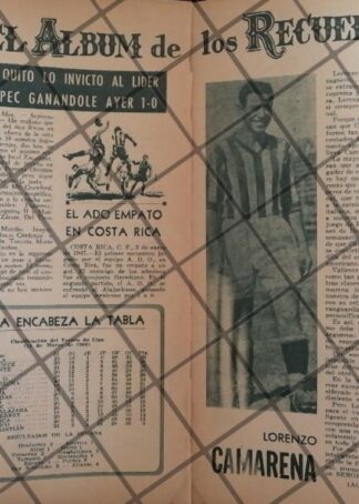 AFICHE RETRO FUTBOLISTA LORENZA CAMARENA Y MAS 1963