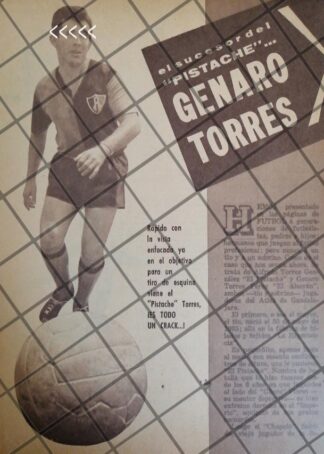 AFICHE RETRO FUTBOLISTA. GENARO TORRES 1963