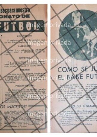 AFICHE RETRO CAMPEONATO "BABE FUTBOL" 1963 /RARO 4