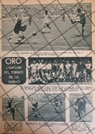 AFICHE RETRO CLUB ORO DE JALISCO, CAMPEON 1963. FUTBOL