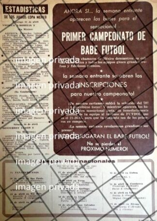 AFICHE RETRO CAMPEONATO "BABE FUTBOL" 1963 /RARO 2