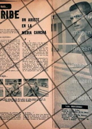 AFICHE RETRO FUTBOLISTA. RUBEN URIBE 1963
