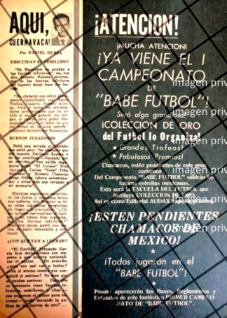 AFICHE RETRO CAMPEONATO "BABE FUTBOL " 1963 /RARO