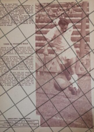 AFICHE RETRO FUTBOLISTA. RAUL ARELLANO, LA PINA 1955