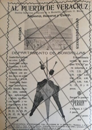 PUBLICIDAD ANTIGUA TIENDA EL PUERTO DE VERACRUZ 1907 /12