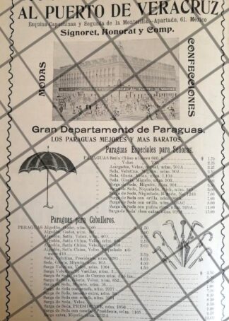PUBLICIDAD ANTIGUA TIENDA EL PUERTO DE VERACRUZ 1907 /13