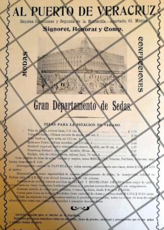 PUBLICIDAD ANTIGUA TIENDA EL PUERTO DE VERACRUZ 1907 /15
