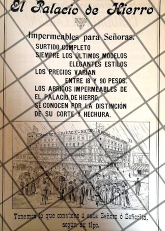 CARTEL PUBLICITARIO ANTIGUO EL PALACIO DE HIERRO 1907 -78