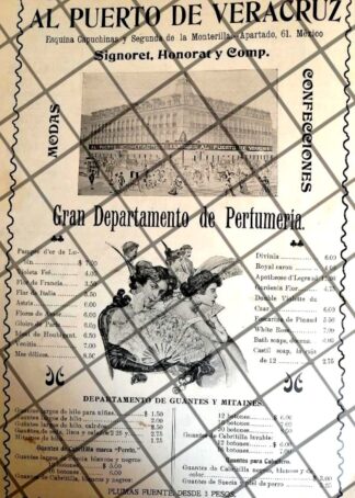 PUBLICIDAD ANTIGUA TIENDA EL PUERTO DE VERACRUZ 1907 /16