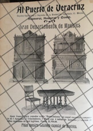 PUBLICIDAD ANTIGUA TIENDA EL PUERTO DE VERACRUZ 1907 /17