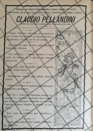 CARTEL ANTIGUO TIENDA LA CASA CLAUDIO PELLANDINI 1910 -33