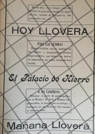 CARTEL ANTIGUO EL PALACIO DE HIERRO 1907 -82