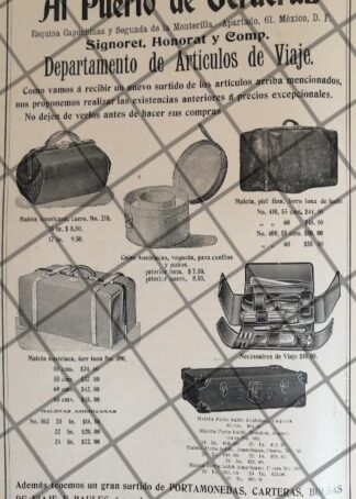 PUBLICIDAD ANTIGUA TIENDA EL PUERTO DE VERACRUZ 1907 /19