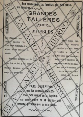 CARTEL ANTIGUO EL PALACIO DE HIERRO 1907 -83