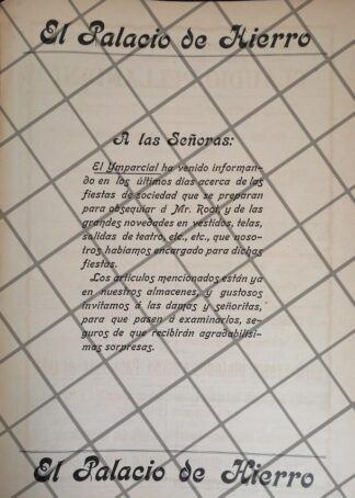 CARTEL ANTIGUO EL PALACIO DE HIERRO 1907 -86