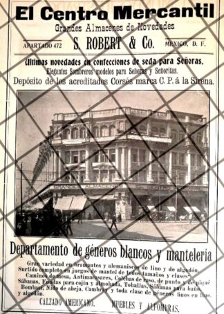 CARTEL ANTIGUO TIENDA EL CENTRO MERCANTIL 1907 -32