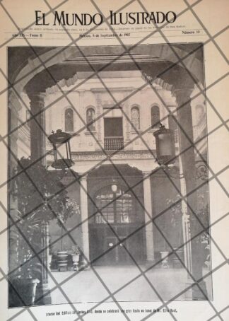 PORTADA ANTIGUA 1907 INTERIOR DEL JOCKEY CLUB DEL D.F 1907