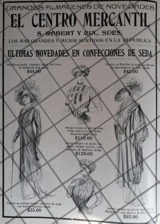 CARTEL ANTIGUO TIENDA EL CENTRO MERCANTIL 1910 -16