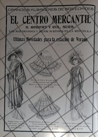 CARTEL ANTIGUO TIENDA EL CENTRO MERCANTIL 1910 -17