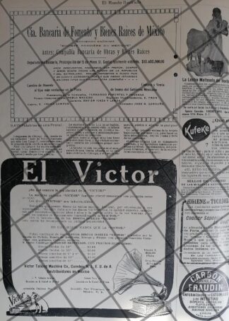 CARTEL PUBLICITARIO RETRO VICTROLA VICTOR 1910 Y OTROS