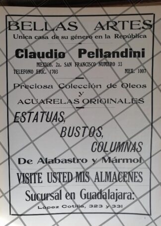 CARTEL ANTIGUO CASA CLAUDIO PELLANDINI 1910 /19