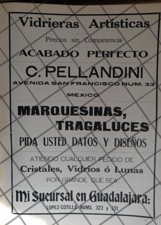 CARTEL ANTIGUO CASA CLAUDIO PELLANDINI 1910 /20